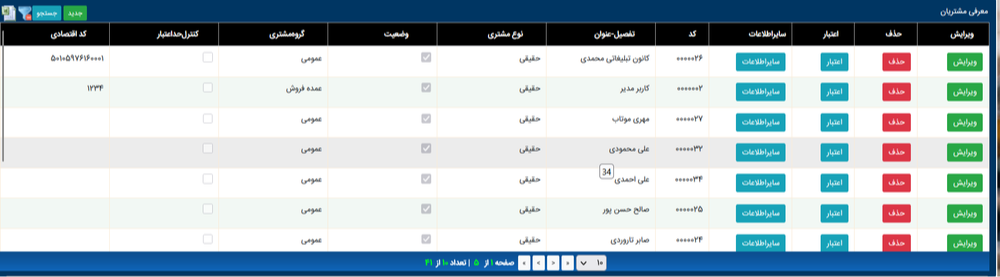 مدیریت مشتریان و اطلاعات فروش