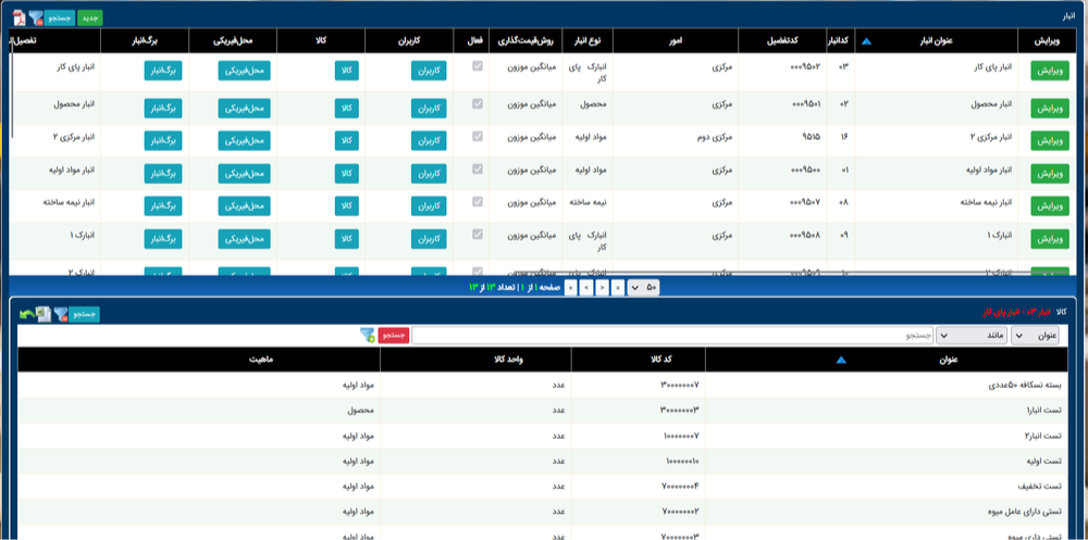 مدیریت چند انبار